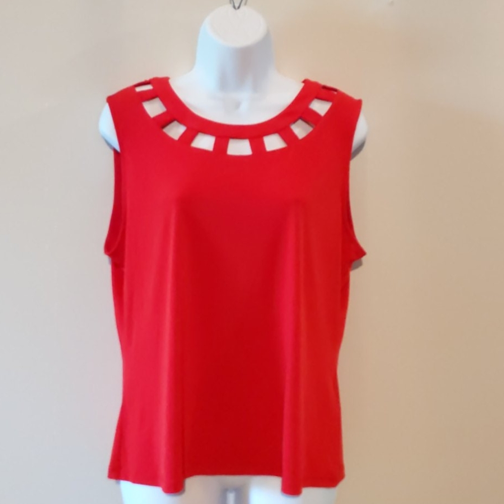New York & Company Red Sleeveless Layering top